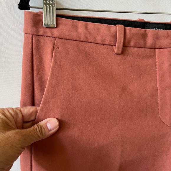 THEORY TROUSER PANTS 10 ANKLE LENGTH NWOT SALMON CAREER CASUAL OFFICE CLASSIC - Picture 6 of 12